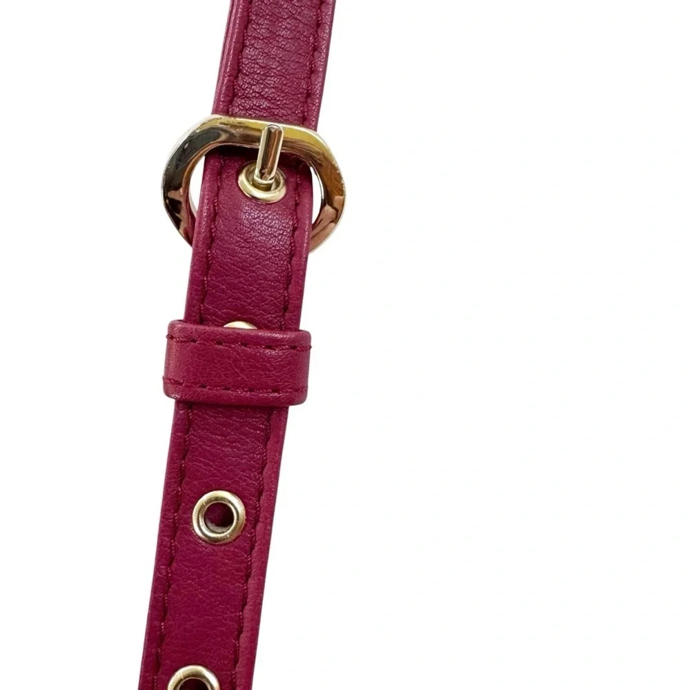 Helen Kaminski Raffia and Leather Shoulder Bag Raspberry